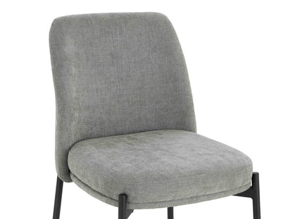 Maxwell Set of 2 Light Grey Textured Fabric Dining Chairs - Image 6