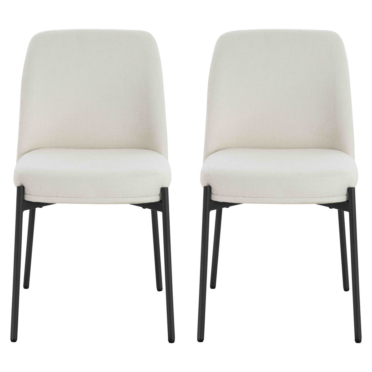 Maxwell Set of 2 Light Beige Textured Fabric Dining Chairs - Image 1