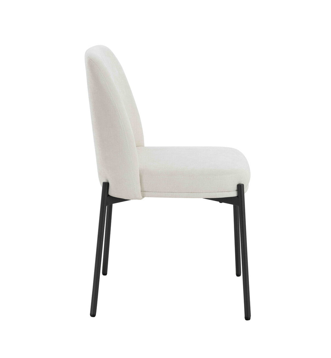Maxwell Set of 2 Light Beige Textured Fabric Dining Chairs - Image 3