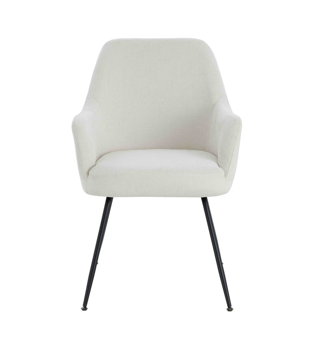 Maxwell Set of 2 Light Beige Textured Fabric Dining Chairs with Arms - Image 7