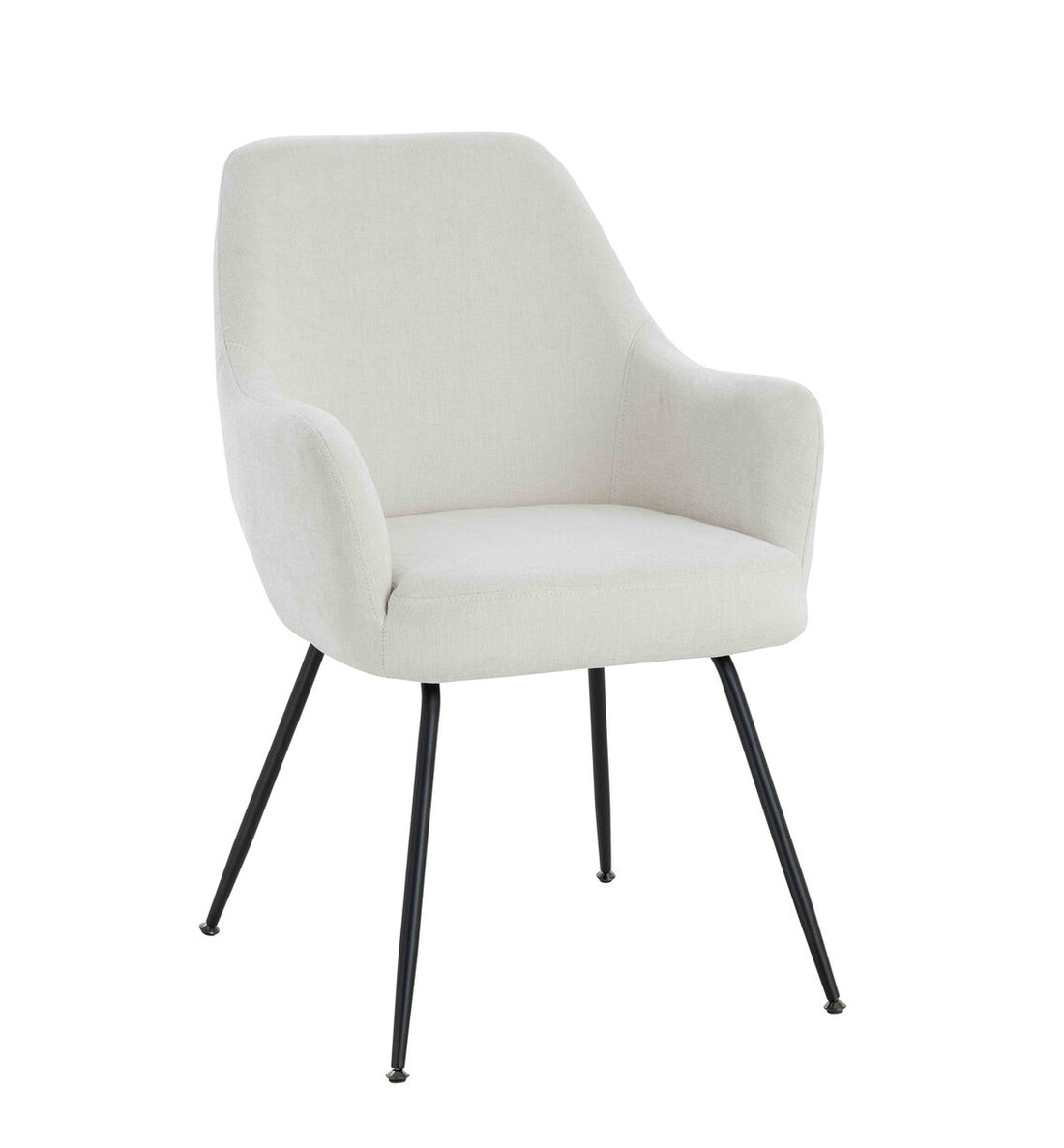 Maxwell Set of 2 Light Beige Textured Fabric Dining Chairs with Arms - Image 3