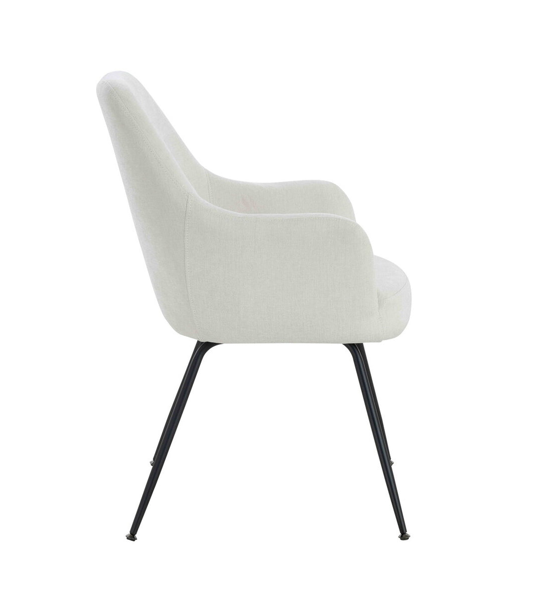 Maxwell Set of 2 Light Beige Textured Fabric Dining Chairs with Arms - Image 4