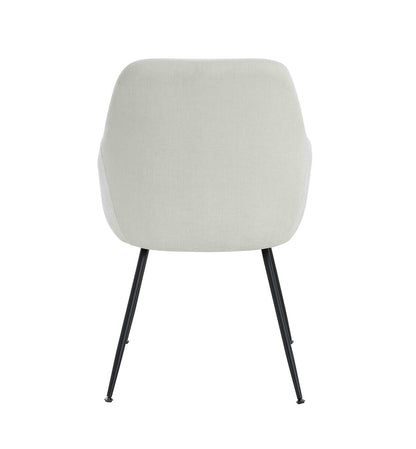 Maxwell Set of 2 Light Beige Textured Fabric Dining Chairs with Arms - Image 5
