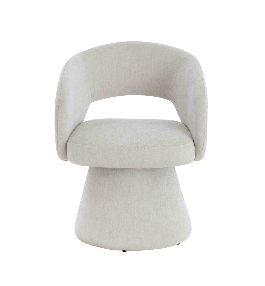 Maxwell Textured Beige Fabric Curved Accent Dining Chair - Image 1