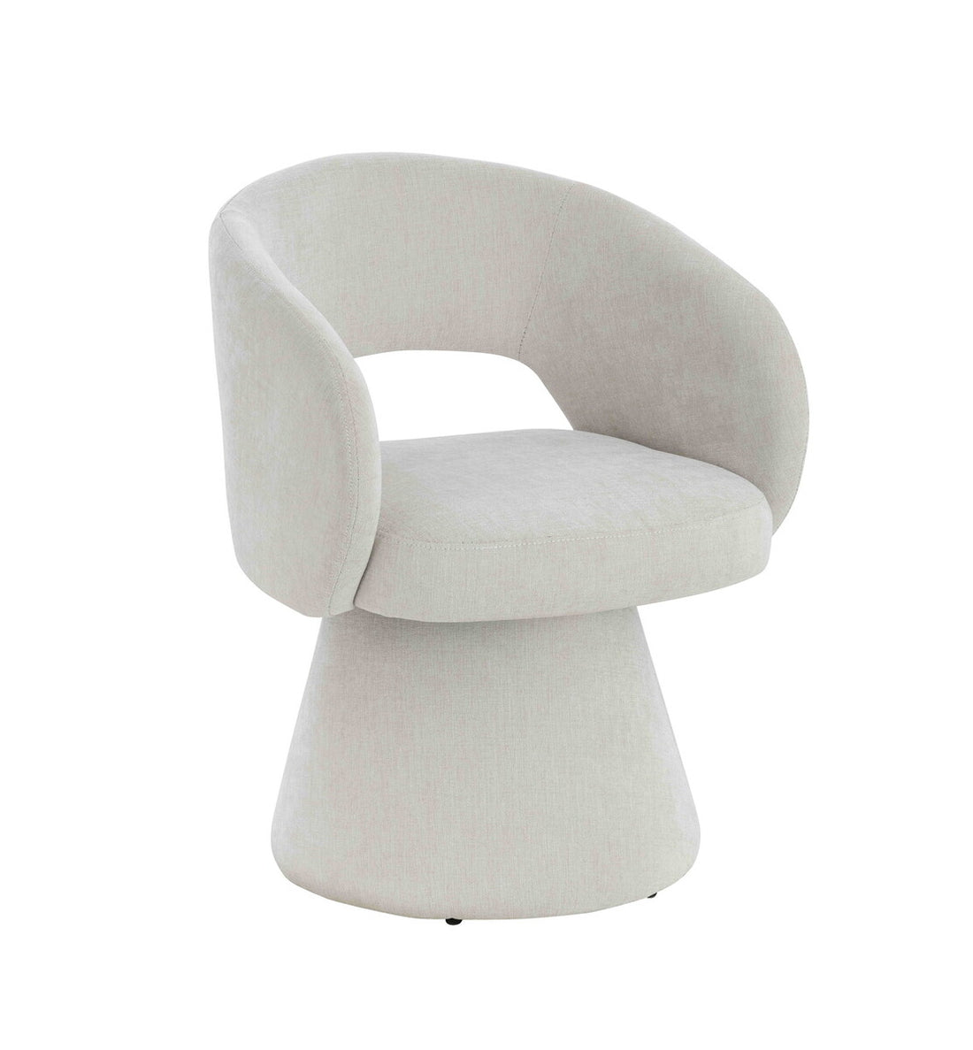 Maxwell Textured Beige Fabric Curved Accent Dining Chair - Image 2