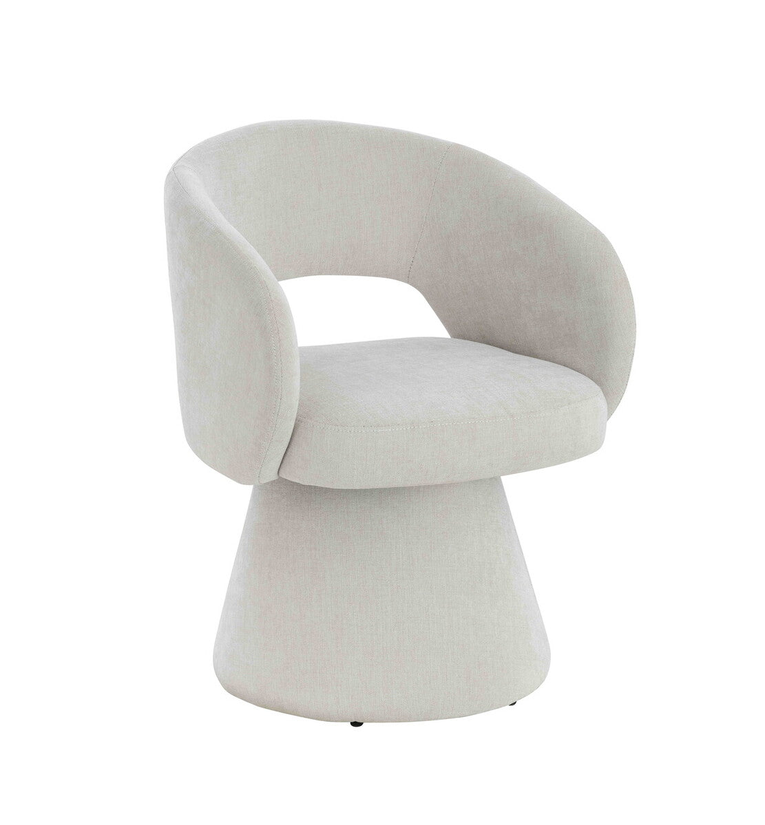 Maxwell Textured Beige Fabric Curved Accent Dining Chair - Image 2