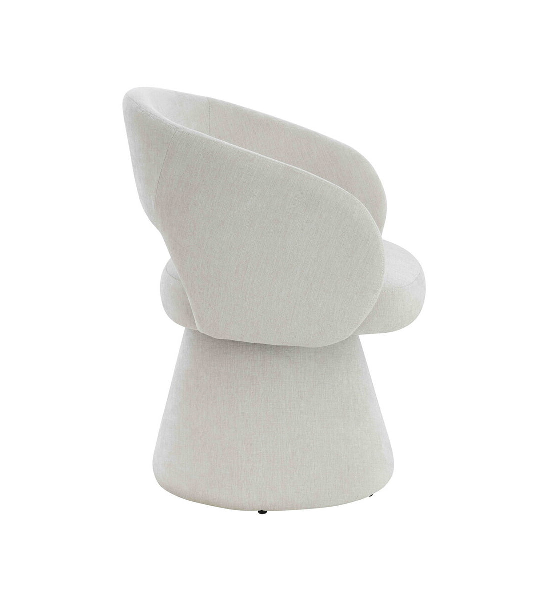 Maxwell Textured Beige Fabric Curved Accent Dining Chair - Image 3