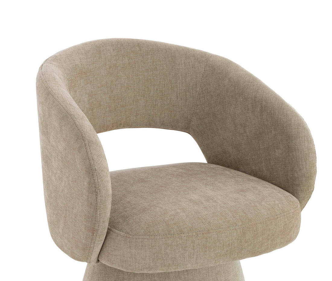 Maxwell Stone Fabric Curved Accent Ã‚Â Dining Chair - Image 5