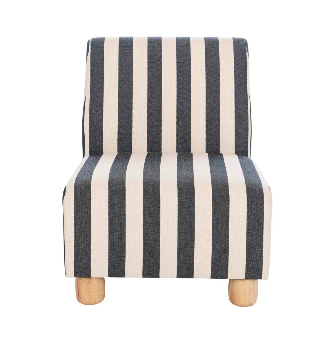 Parlan Black and White Fabric Chair with Padded Seat