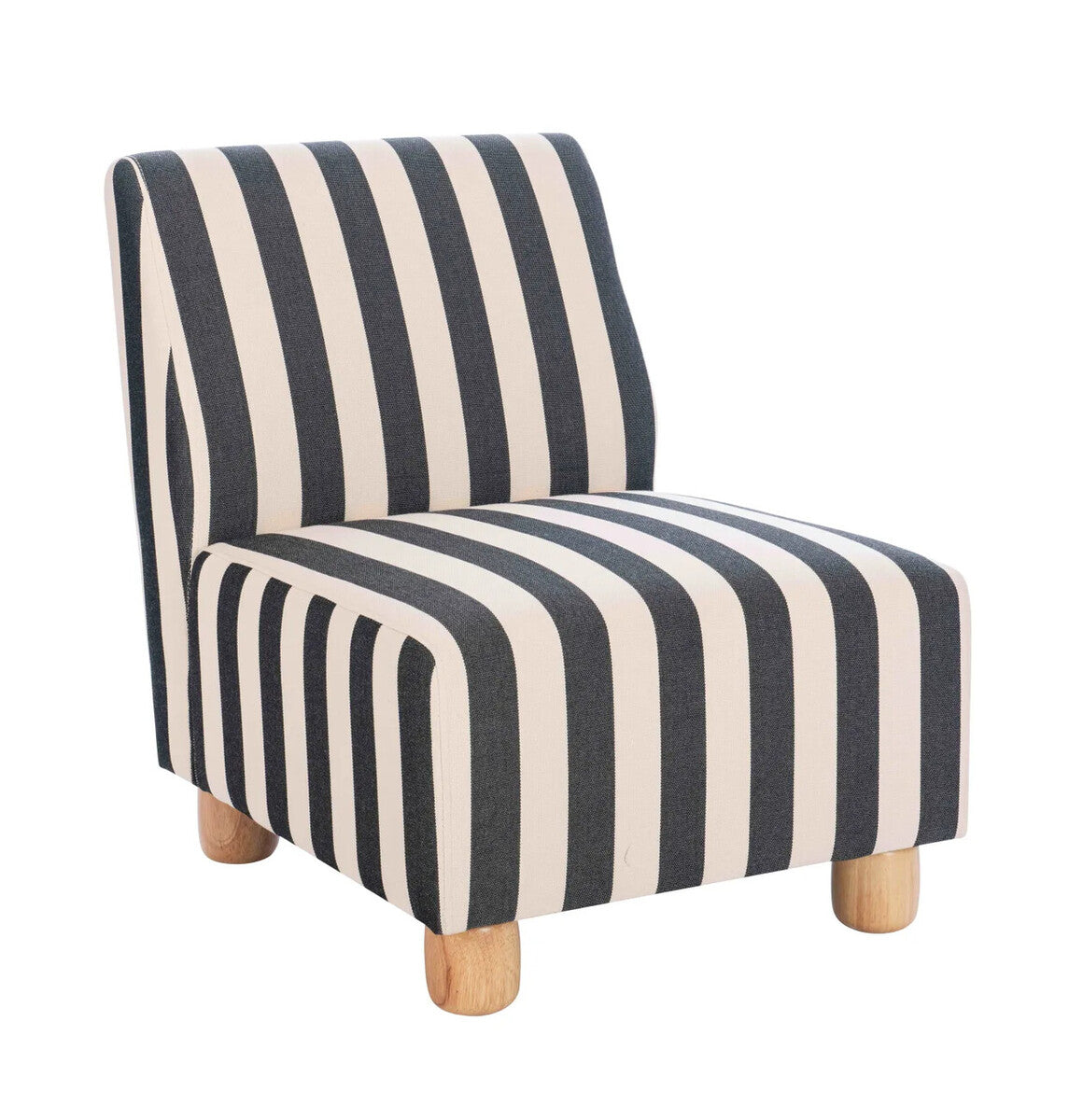 Parlan Black and White Fabric Chair with Padded Seat