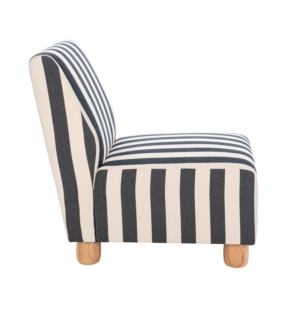 Parlan Black and White Fabric Chair with Padded Seat