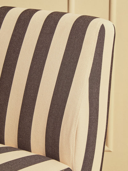 Parlan Black and White Fabric Chair with Padded Seat