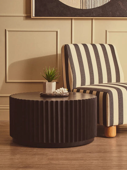 Parlan Black and White Stripe Armless Chair