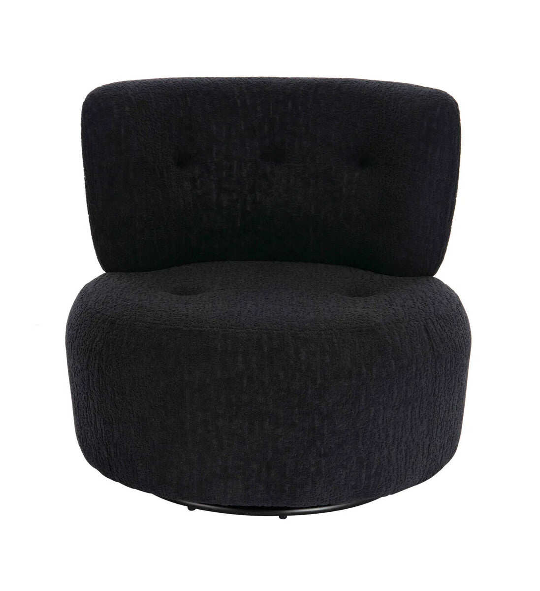Parlan Black Fabric Curved Back Swivel Chair