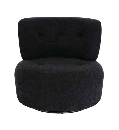 Parlan Black Fabric Curved Back Swivel Chair