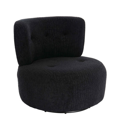 Parlan Black Fabric Curved Back Swivel Chair