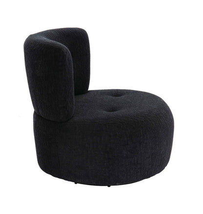 Parlan Black Fabric Curved Back Swivel Chair