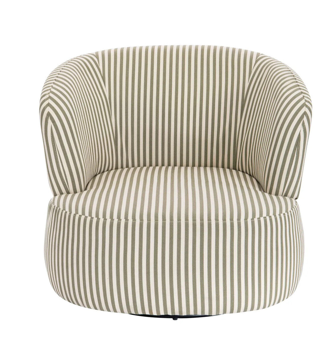Parsac Olive Green Fabric Swivel Lounge Chair with Curved Back