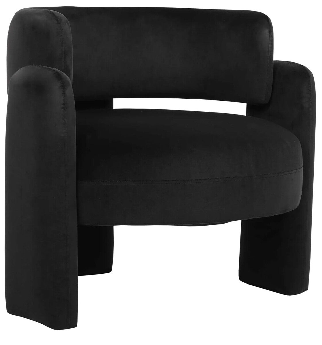 Parsac Black Velvet Curved Back Accent Chair