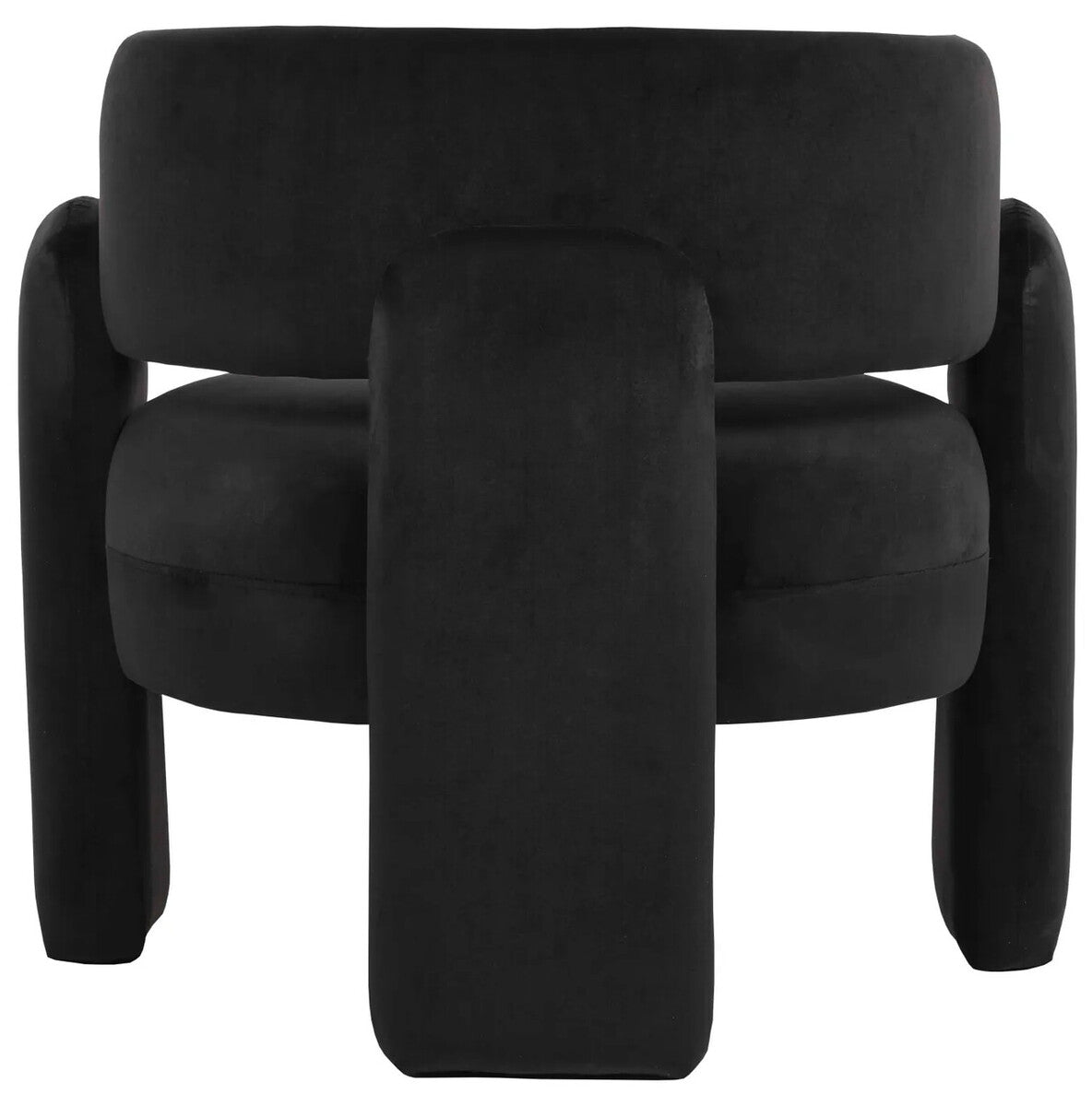 Parsac Black Velvet Curved Back Accent Chair