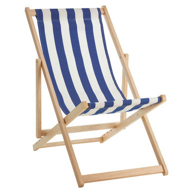 Beauport Navy And White Deck Chair