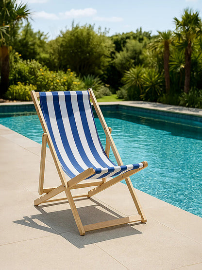 Beauport Navy And White Deck Chair