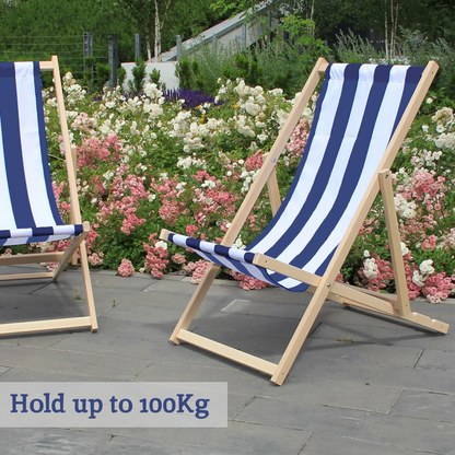Beauport Navy And White Deck Chair