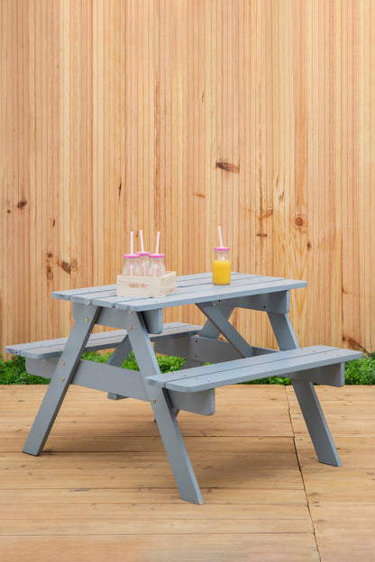 Brighton Grey Finish Wood Kids Picnic Bench