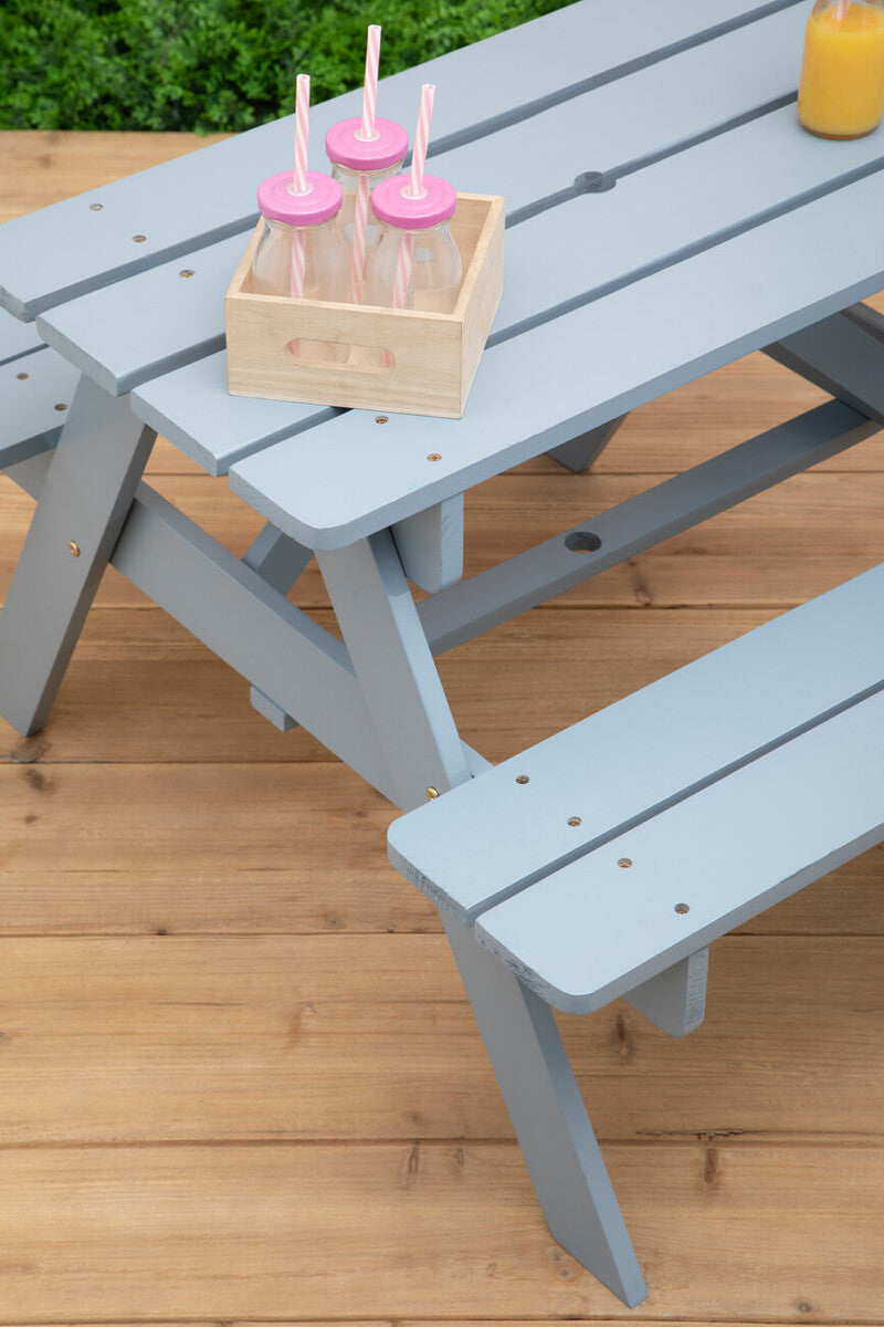 Brighton Grey Finish Wood Kids Picnic Bench