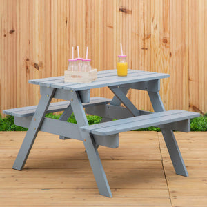 Brighton Grey Finish Wood Kids Picnic Bench