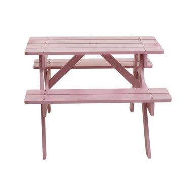 Brighton Pink Finish Wood Kids Picnic Bench
