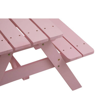 Brighton Pink Finish Wood Kids Picnic Bench