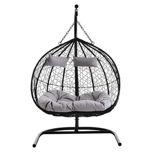Goa Black Rattan Effect Double Hanging Chair