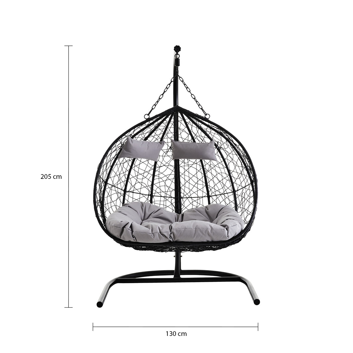 Goa Black Rattan Effect Double Hanging Chair