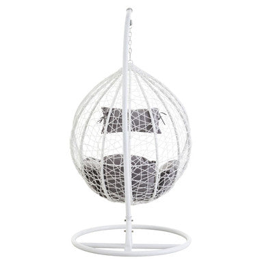 Goa White Rattan Effect Hanging Chair