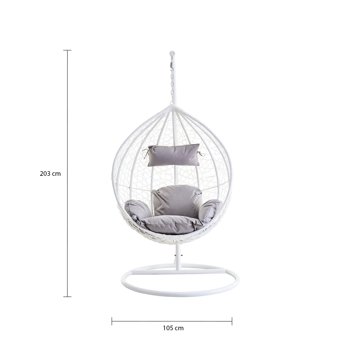 Goa White Rattan Effect Hanging Chair