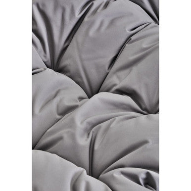 Goa Black Rattan Effect Double Hanging Chair With Grey Cushions