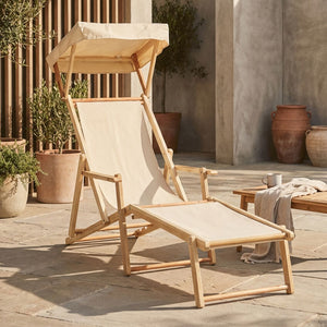 Beauport Cream Lounger with Wooden Frame