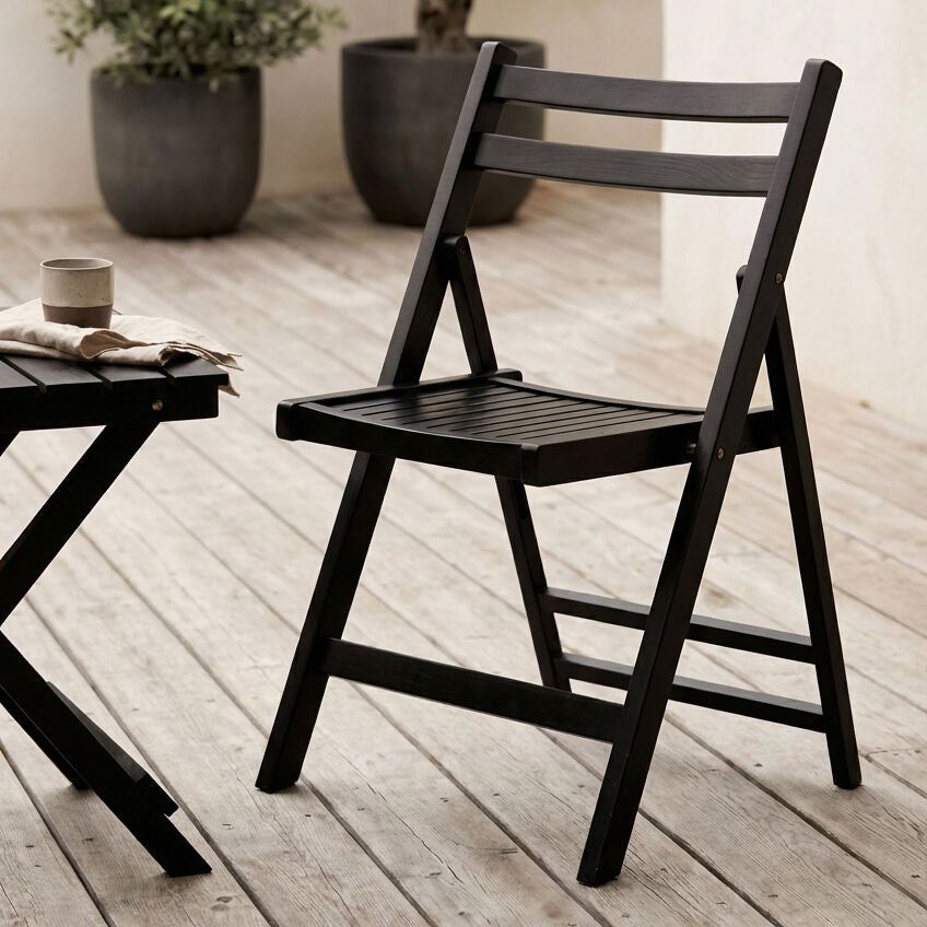 Beauport Black Wood Folding Chair