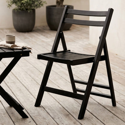 Beauport Black Wood Folding Chair