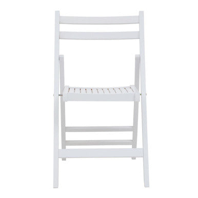 White folding chair on a white background