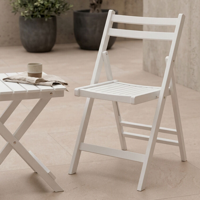 Beauport White Wood Folding Chair