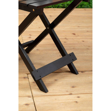 Black Weather Resistant Solid Wood Folding Table, Beauport
