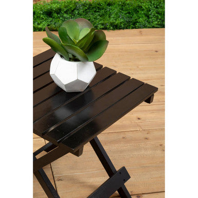 Black Weather Resistant Solid Wood Folding Table, Beauport