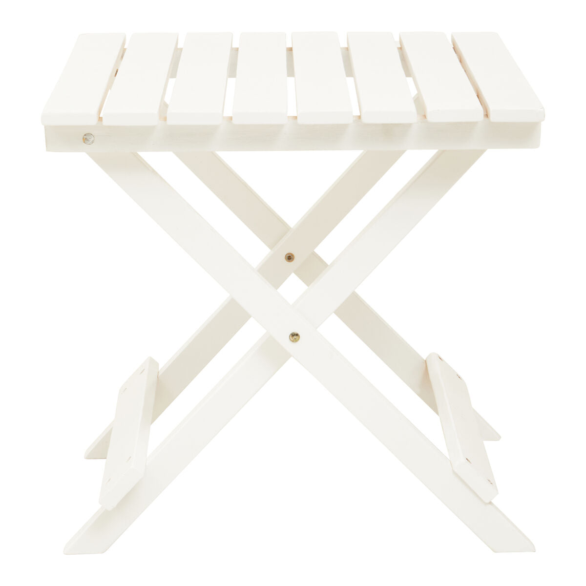 White folding table on a white background