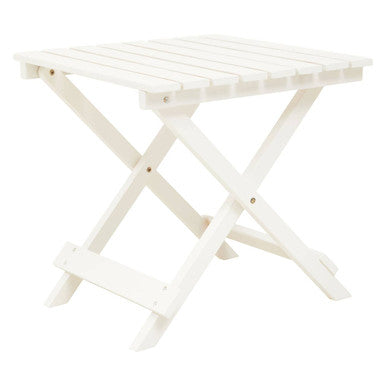 White Weather Resistant Solid Wood Folding Table, Beauport