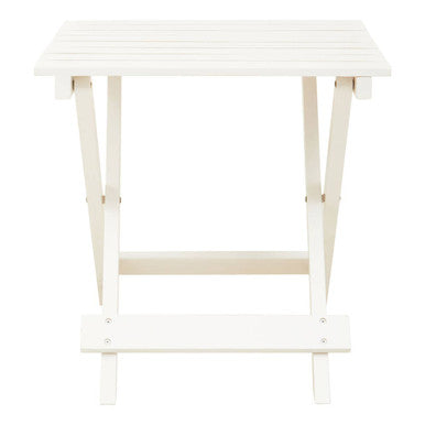 White Weather Resistant Solid Wood Folding Table, Beauport