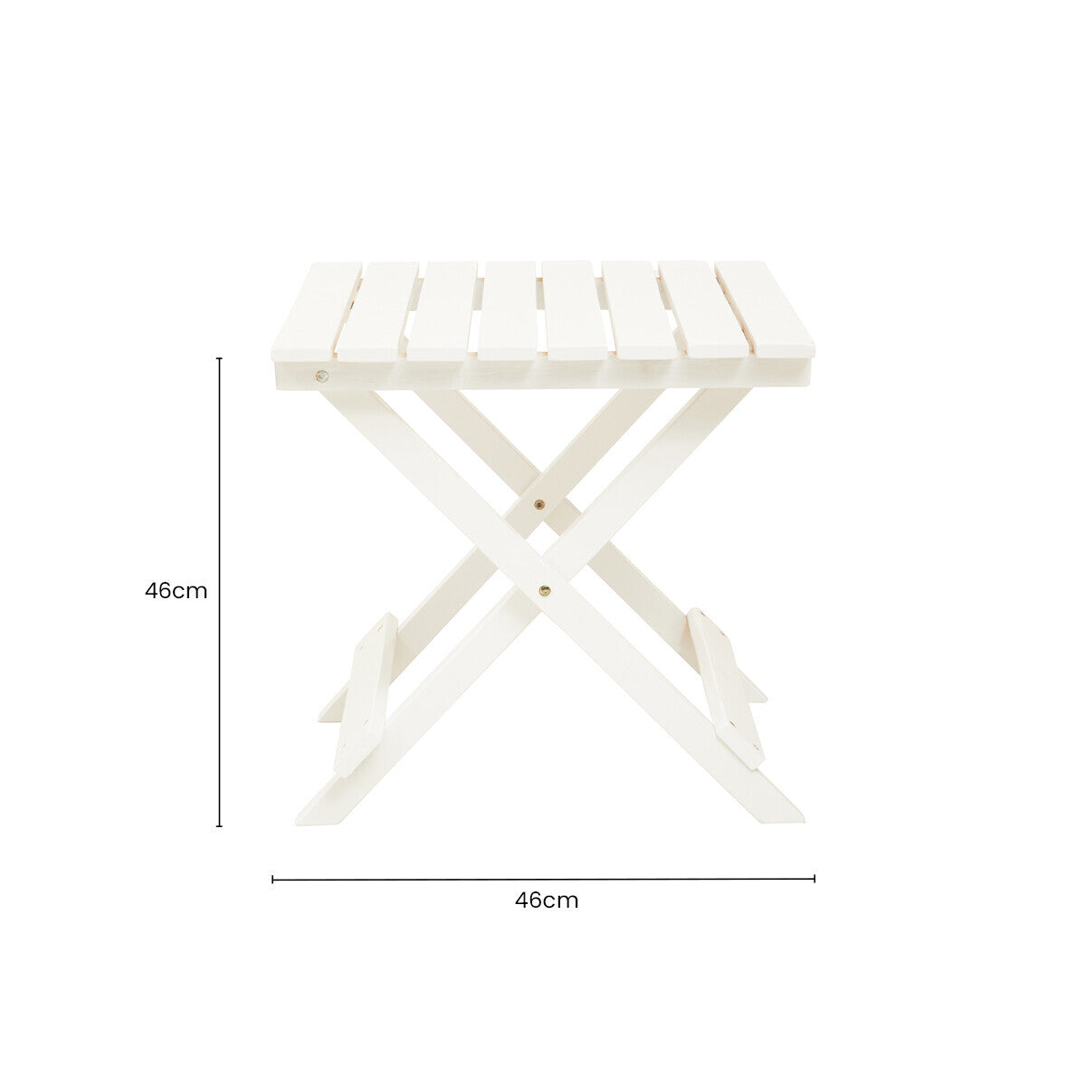 White Weather Resistant Solid Wood Folding Table, Beauport