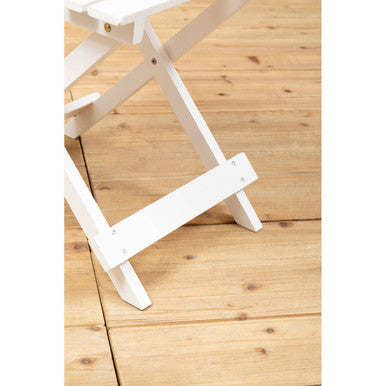 White Weather Resistant Solid Wood Folding Table, Beauport