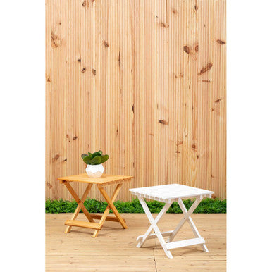 White Weather Resistant Solid Wood Folding Table, Beauport